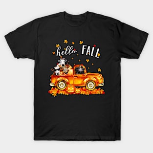 Halloween Hello Fall Cow- Cow In Car Pumpkin Happy Halloween T-Shirt